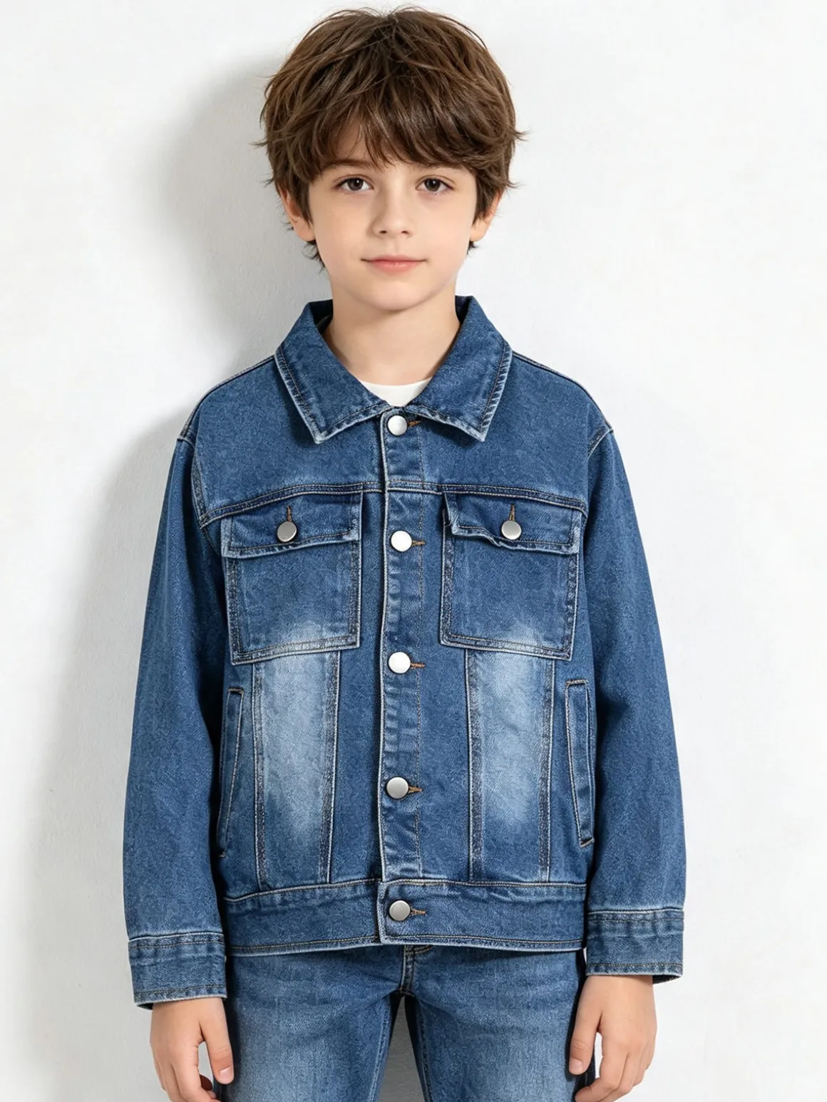 Re Panda Giacca in jeans da bambino - blu