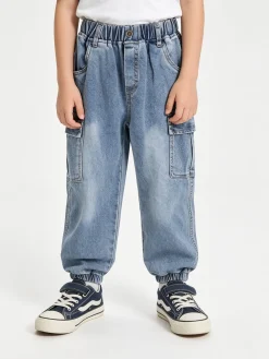 Re Panda Jeans cargo da bambino con elastico sul finale - jeans