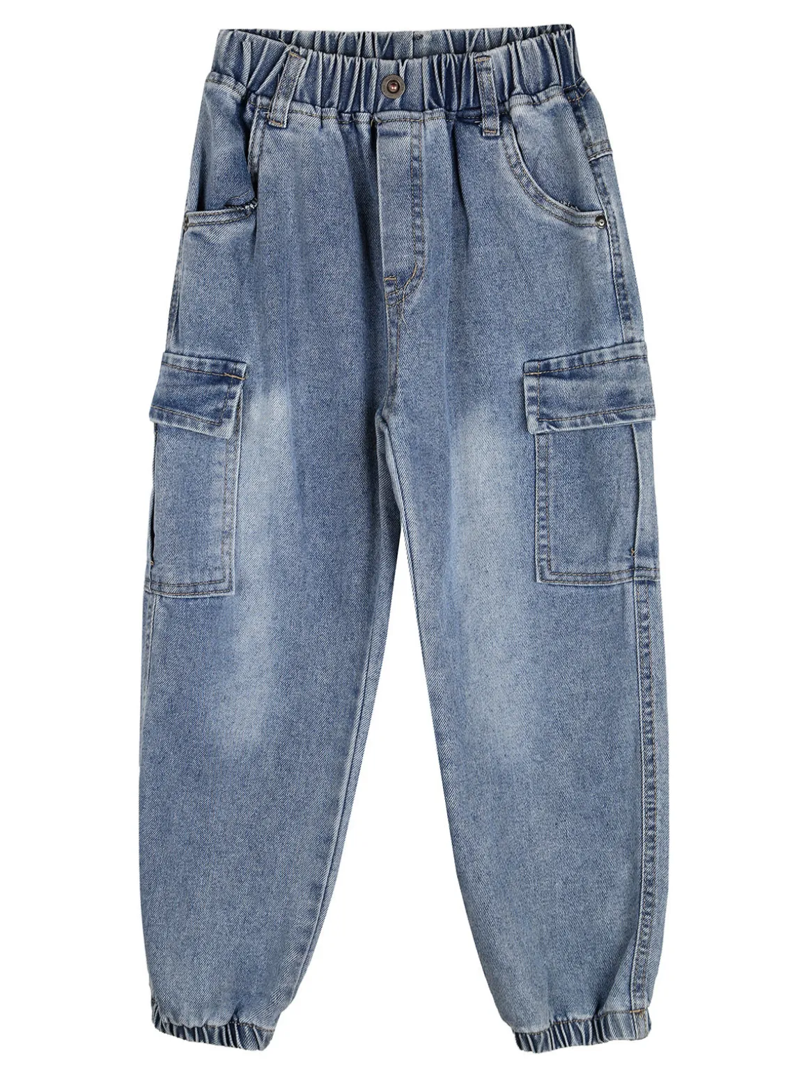Re Panda Jeans cargo da bambino con elastico sul finale - jeans