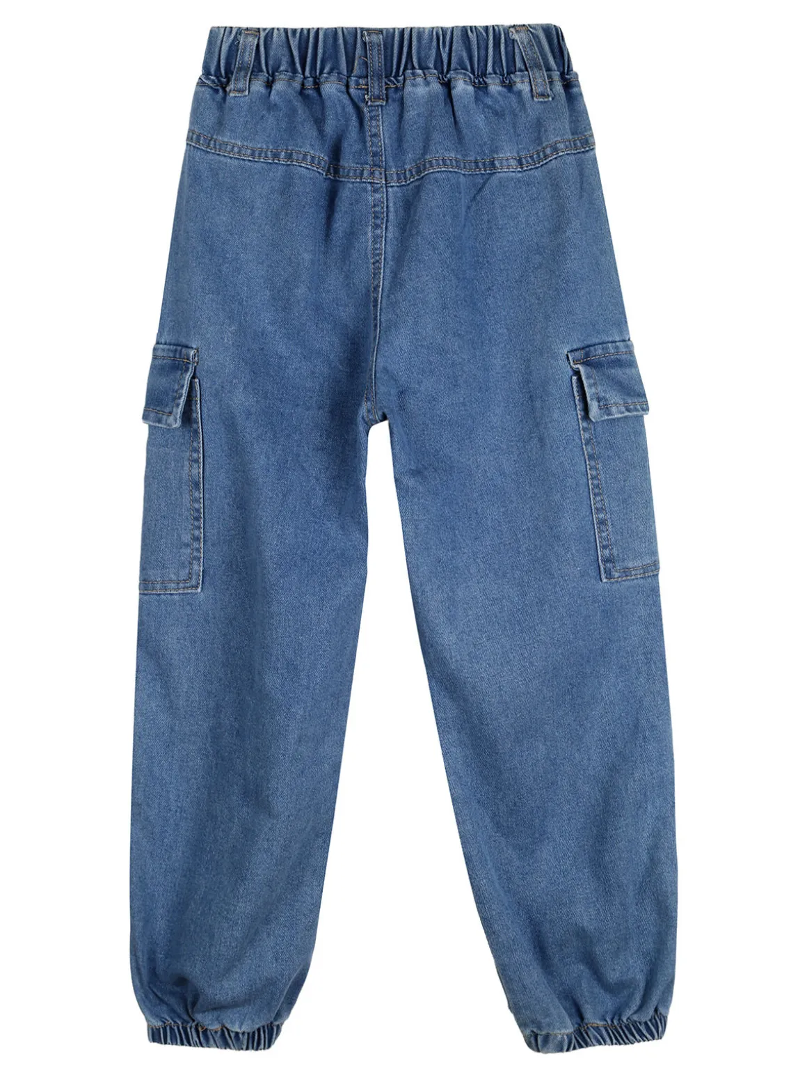 Re Panda Jeans cargo da bambino con elastico sul finale - blu