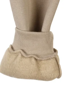 Re Panda Pantaloni tuta da bambino con polsini e interno caldo - khaki