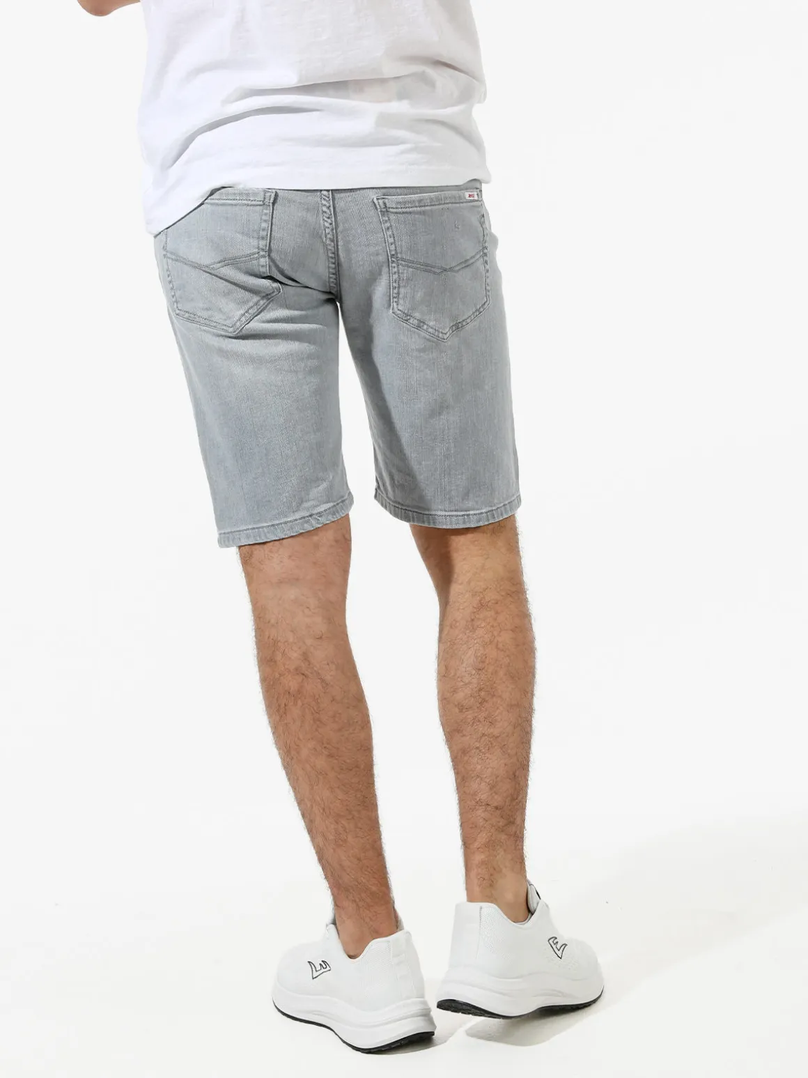 Rifle Bermuda da uomo in jeans - grigio