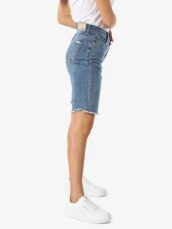 Rifle Bermuda di jeans da donna con finale sfrangiato - jeans