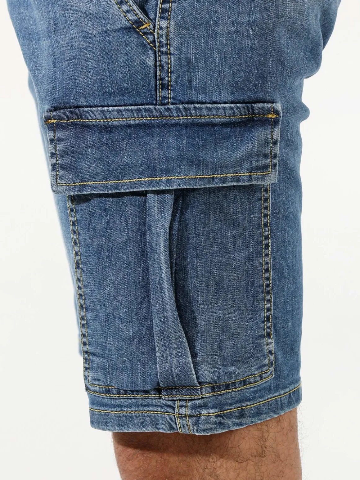Rifle Bermuda in jeans da uomo con tasconi - jeans