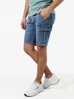 Rifle Bermuda in jeans da uomo con tasconi - jeans