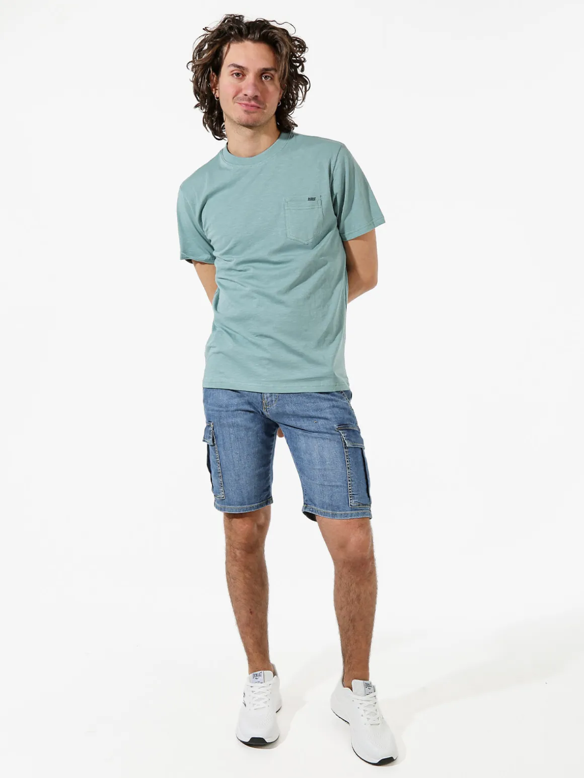 Rifle Bermuda in jeans da uomo con tasconi - jeans