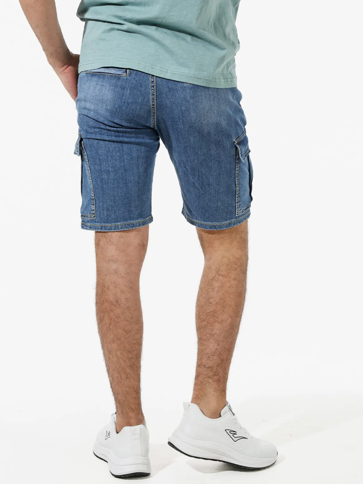 Rifle Bermuda in jeans da uomo con tasconi - jeans