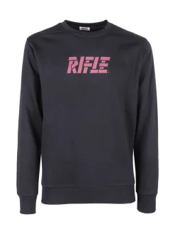 Rifle Felpa girocollo da uomo invernale con logo - blu scuro