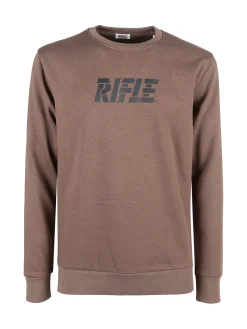 Rifle Felpa girocollo da uomo invernale con logo - marrone