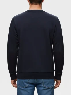 Rifle Felpa girocollo da uomo con logo - blu scuro