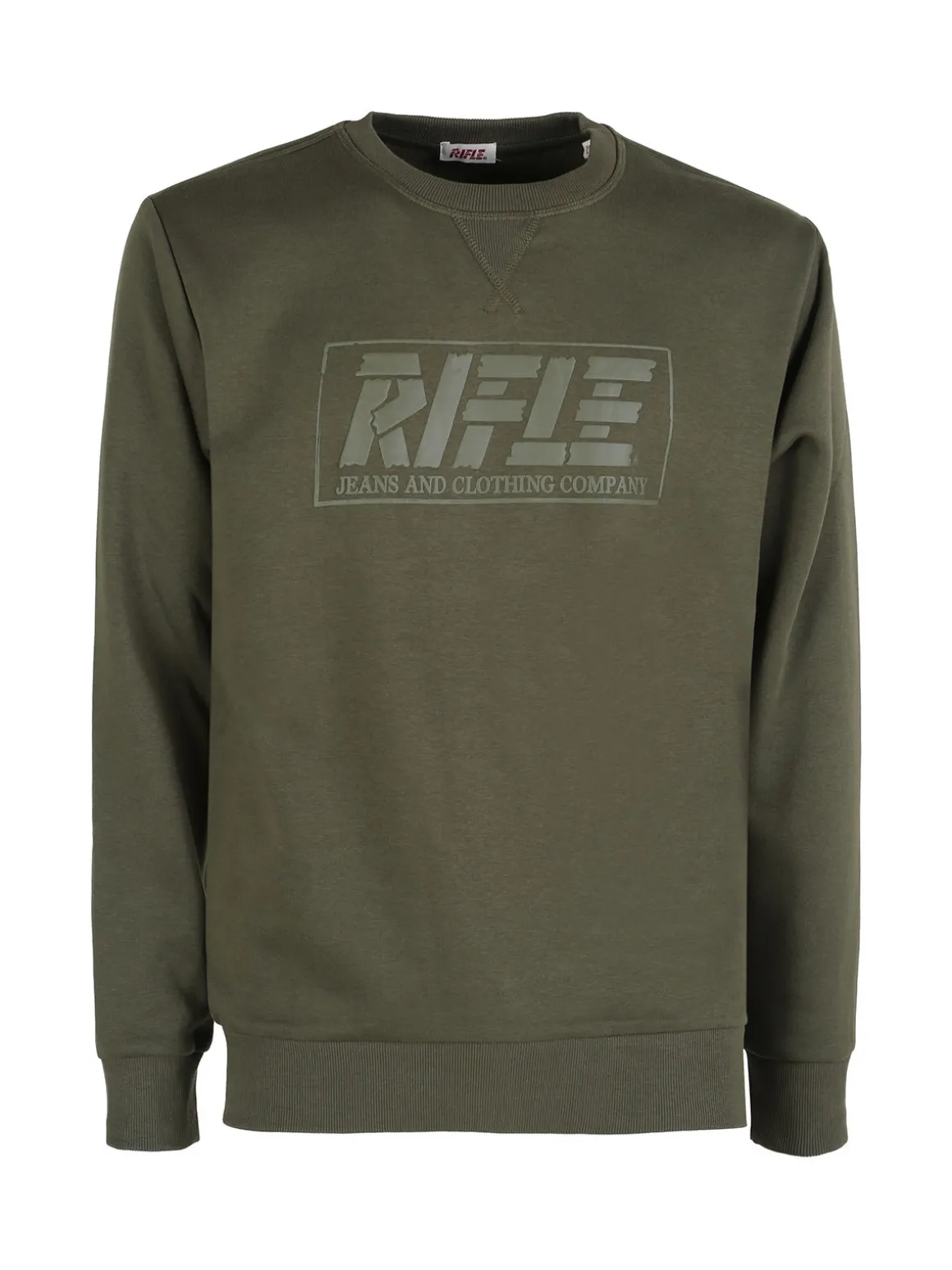 Rifle Felpa girocollo da uomo con logo - oliva