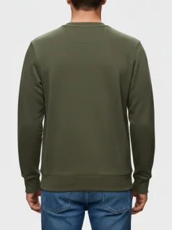 Rifle Felpa girocollo da uomo con logo - oliva