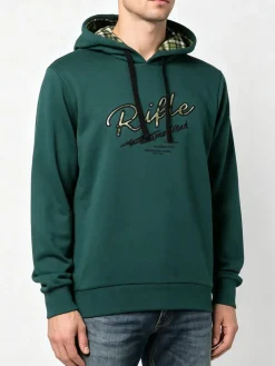 Rifle Felpa invernale da uomo con cappuccio - verde