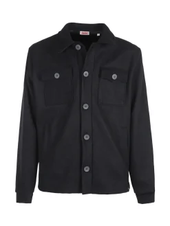 Rifle Giacca camicia da uomo effetto lana con bottoni