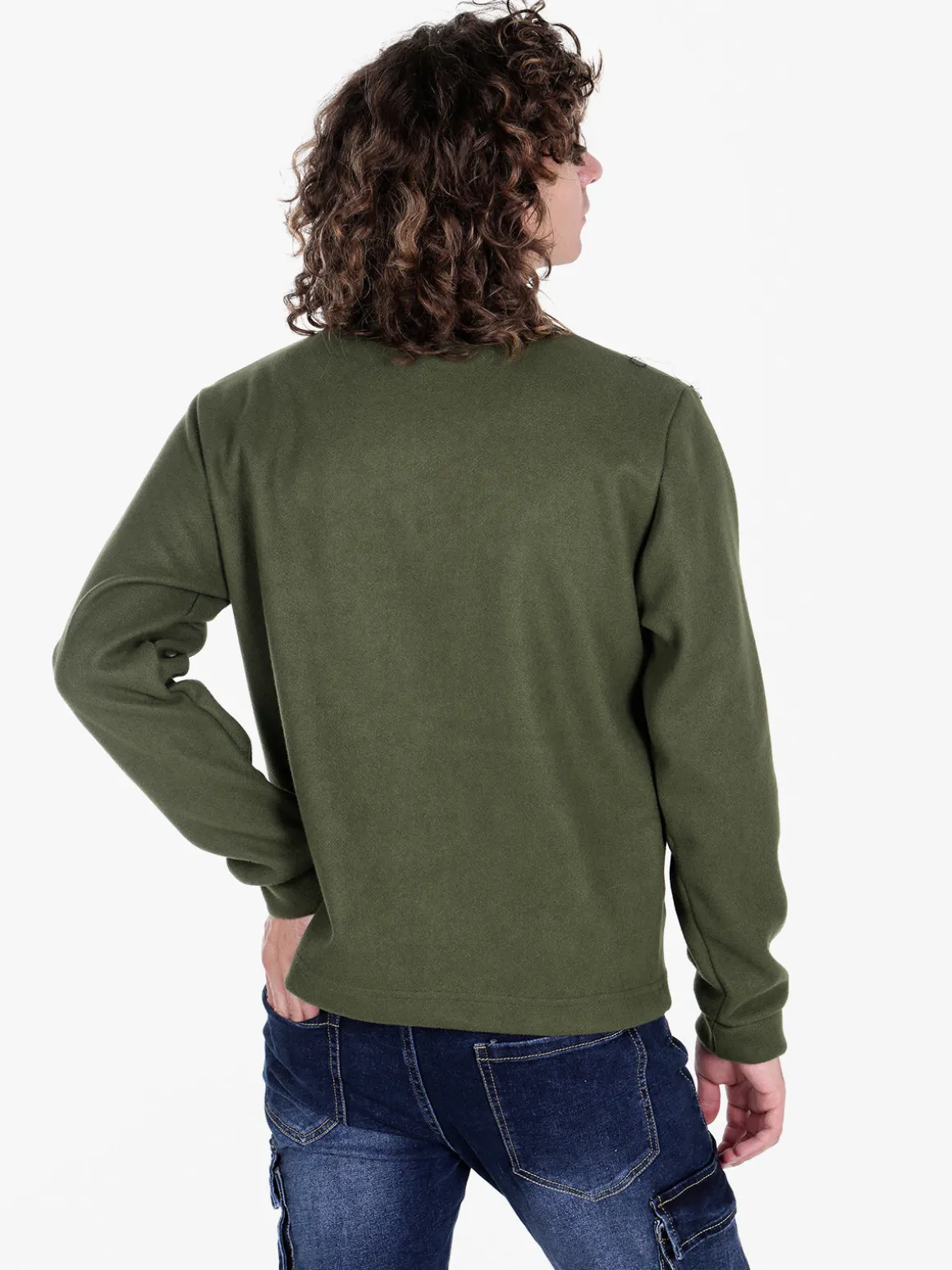 Rifle Giacca camicia da uomo effetto lana con bottoni
