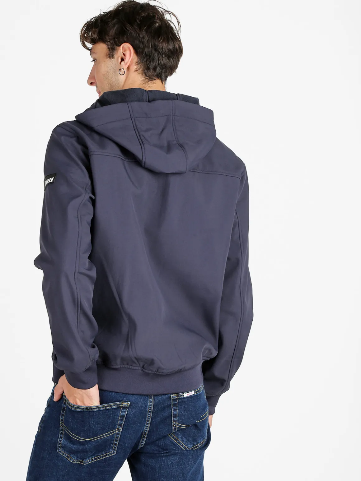 Rifle Giacca da uomo con cappuccio e zip - blu scuro