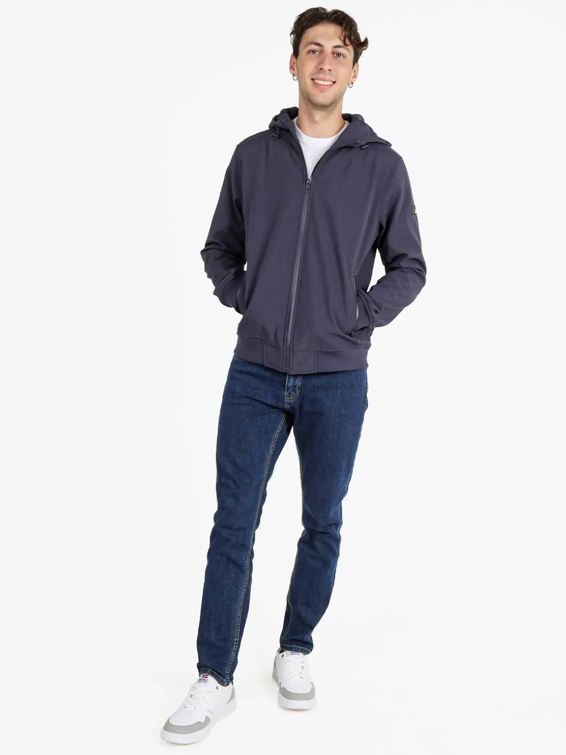 Rifle Giacca da uomo con cappuccio e zip - blu scuro
