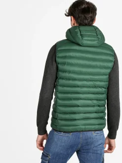 Rifle Gilet da uomo imbottito con cappuccio - verde