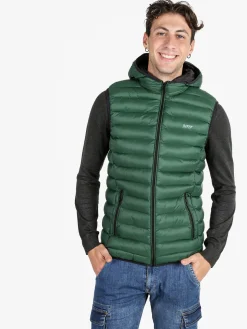 Rifle Gilet da uomo imbottito con cappuccio - verde