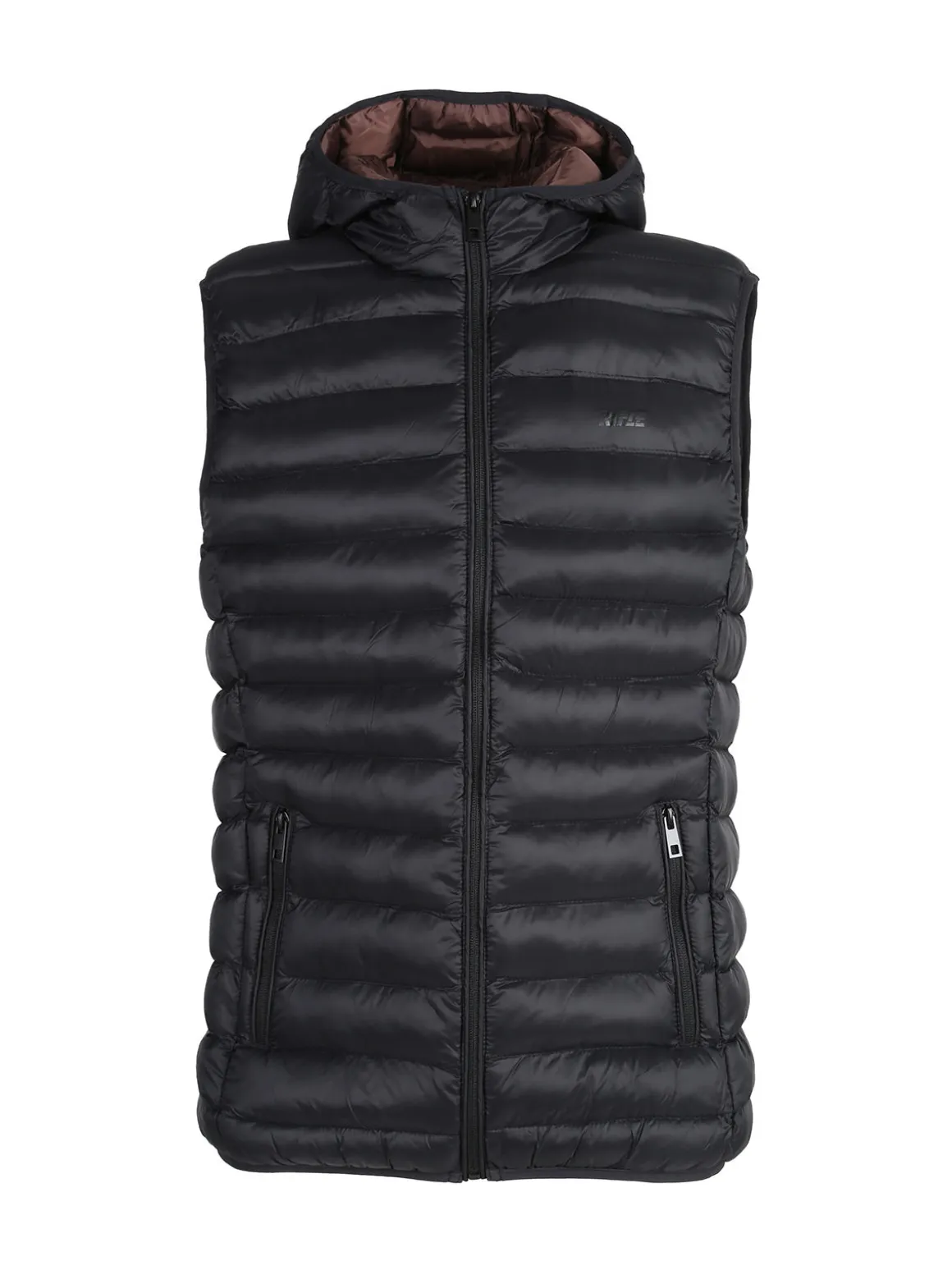 Rifle Gilet da uomo imbottito con cappuccio - nero