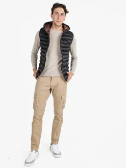 Rifle Gilet da uomo imbottito con cappuccio - nero