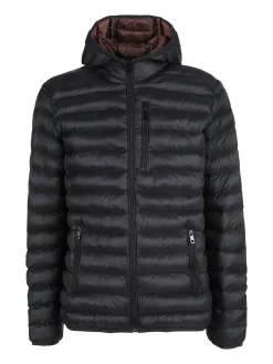 Rifle Giubbotto da uomo imbottito con cappuccio e zip - nero