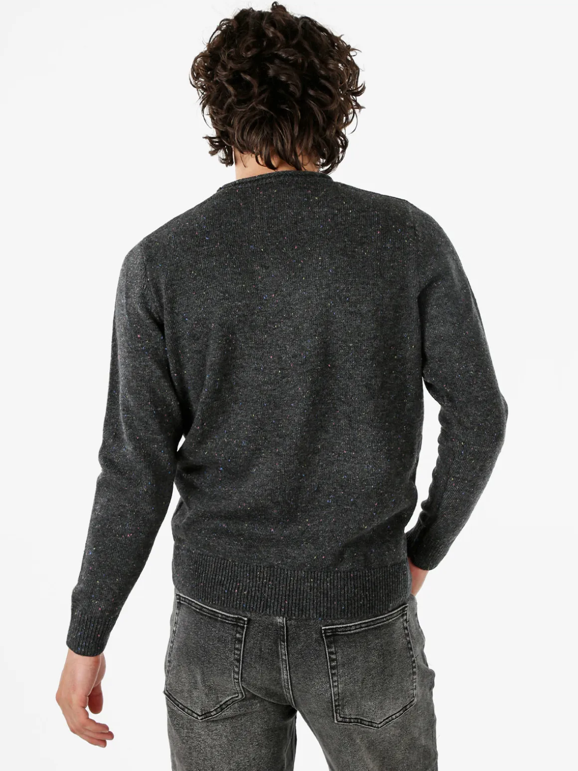 Rifle Maglione girocollo da uomo misto lana - grigio scuro