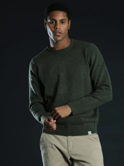 Rifle Maglione girocollo da uomo misto lana - militare