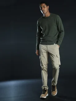 Rifle Maglione girocollo da uomo misto lana - militare