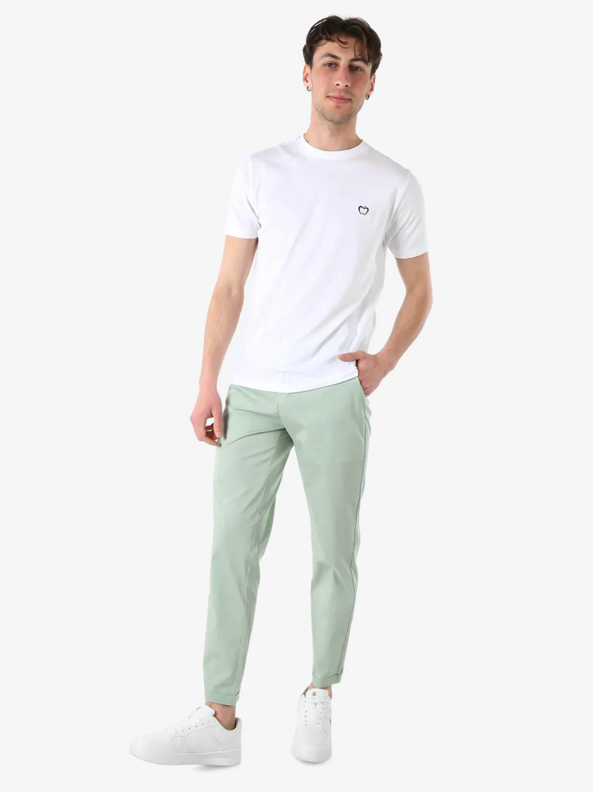 Rifle Pantaloni casual da uomo leggeri con risvolto - acqua marina