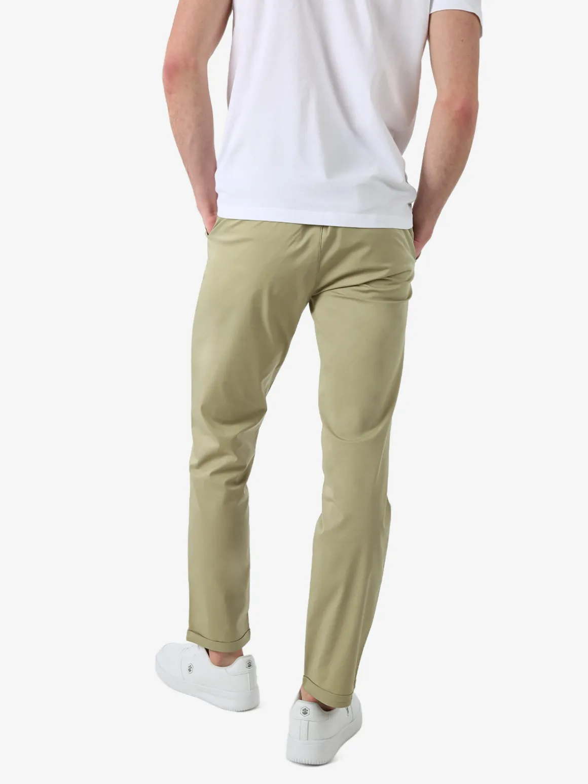 Rifle Pantaloni casual da uomo leggeri con risvolto - pistacchio