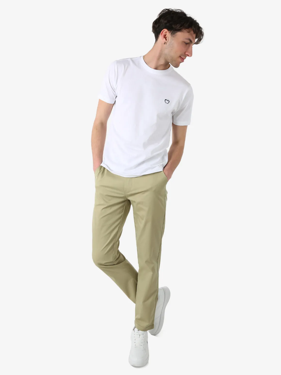 Rifle Pantaloni casual da uomo leggeri con risvolto - pistacchio