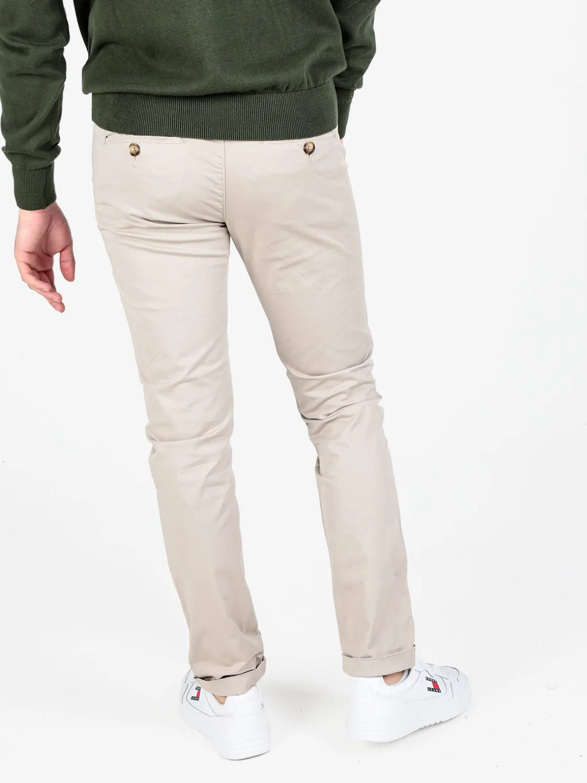Rifle Pantaloni da uomo in cotone con risvolto finale