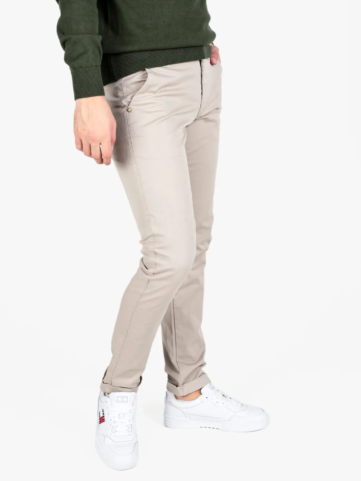 Rifle Pantaloni da uomo in cotone con risvolto finale