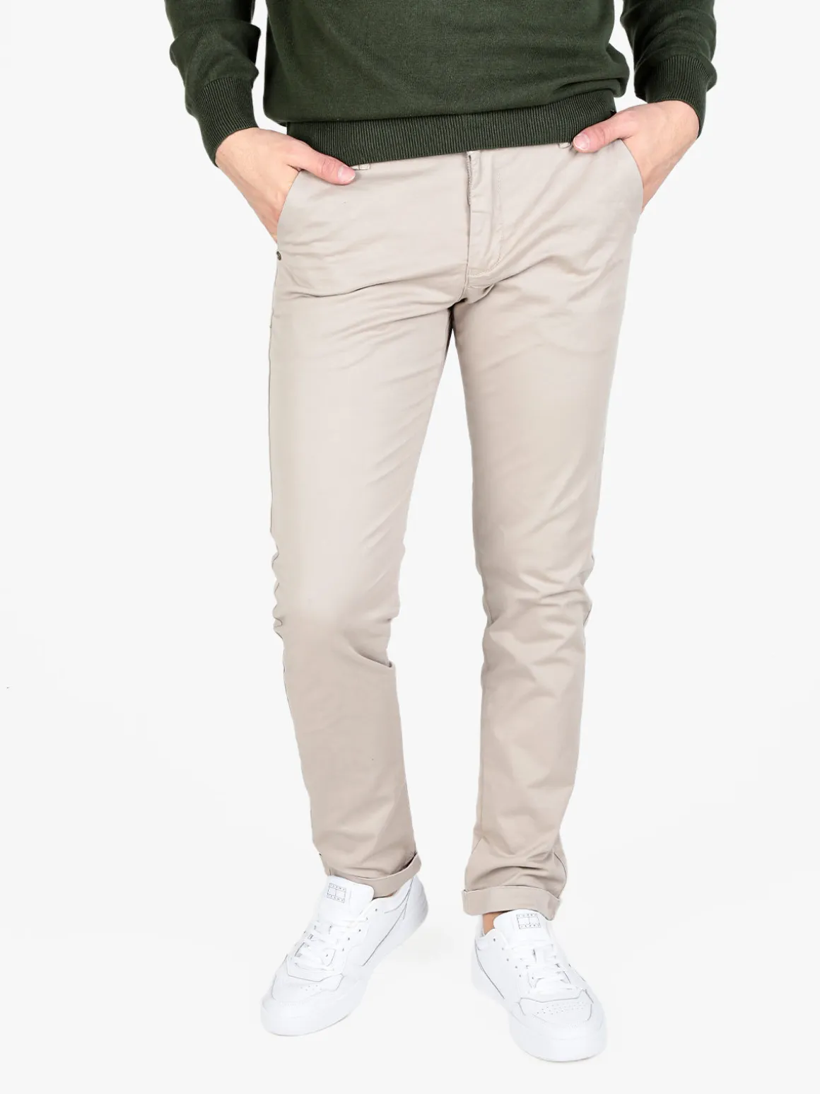 Rifle Pantaloni da uomo in cotone con risvolto finale