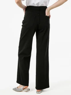 Rifle Pantaloni donna jeans a gamba larga - nero
