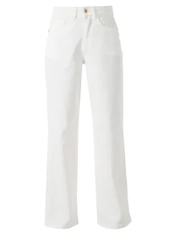 Rifle Pantaloni donna jeans a gamba larga - bianco