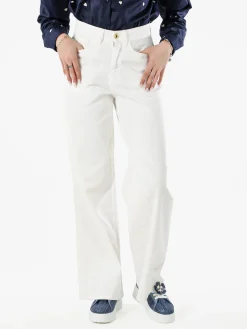 Rifle Pantaloni donna jeans a gamba larga - bianco