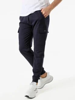 Rifle Pantaloni sportivi da uomo in cotone con tasconi laterali - blu scuro