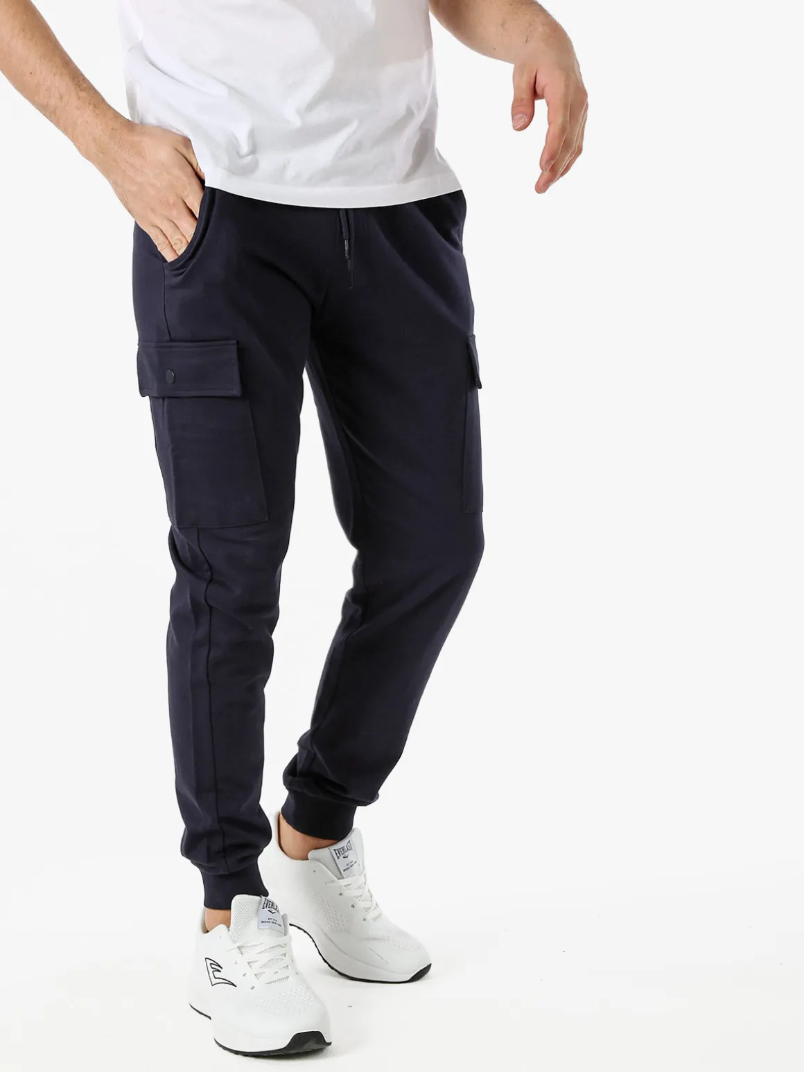 Rifle Pantaloni sportivi da uomo in cotone con tasconi laterali - blu scuro