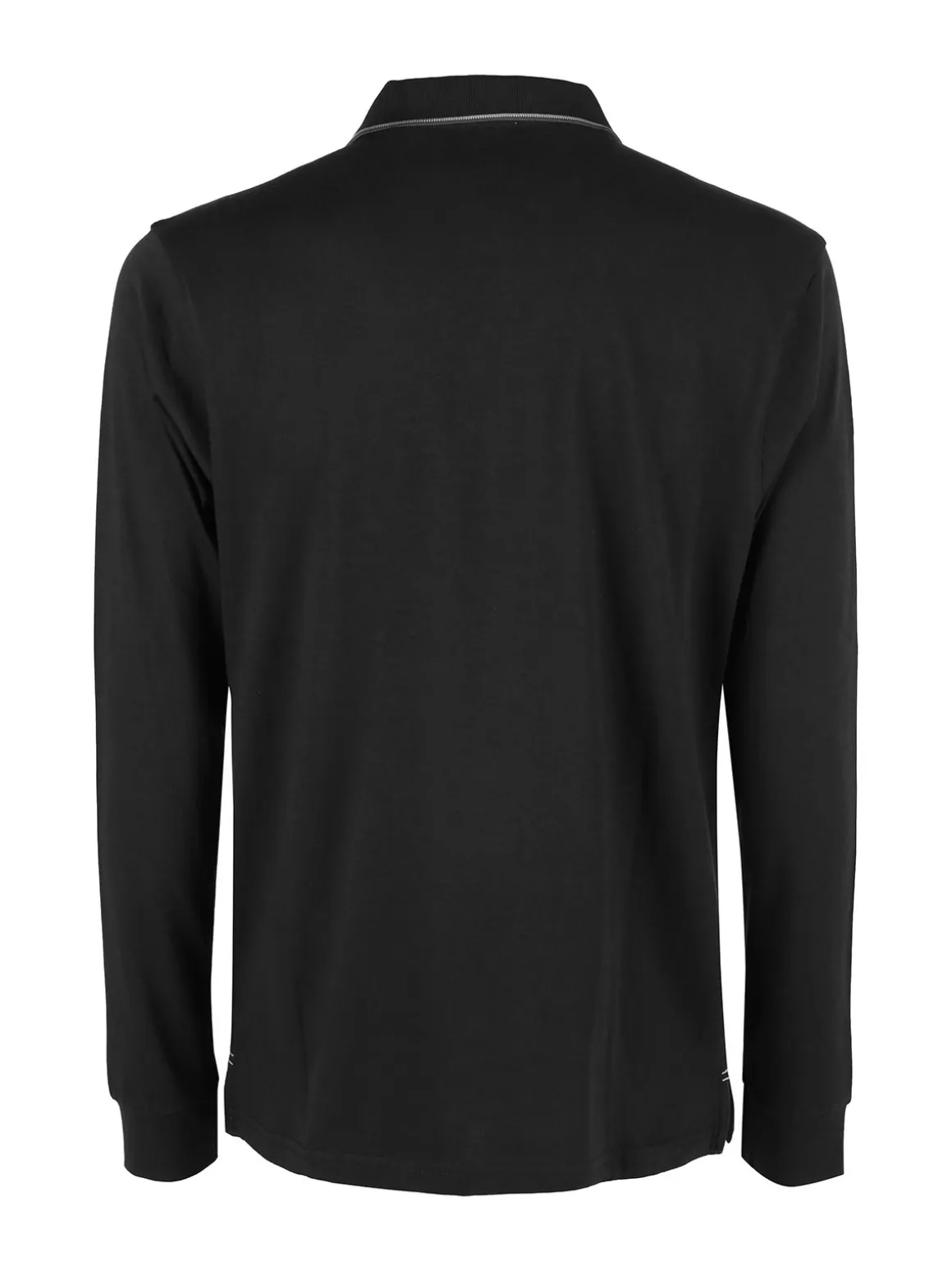 Rifle Polo uomo a maniche lunghe in cotone - nero