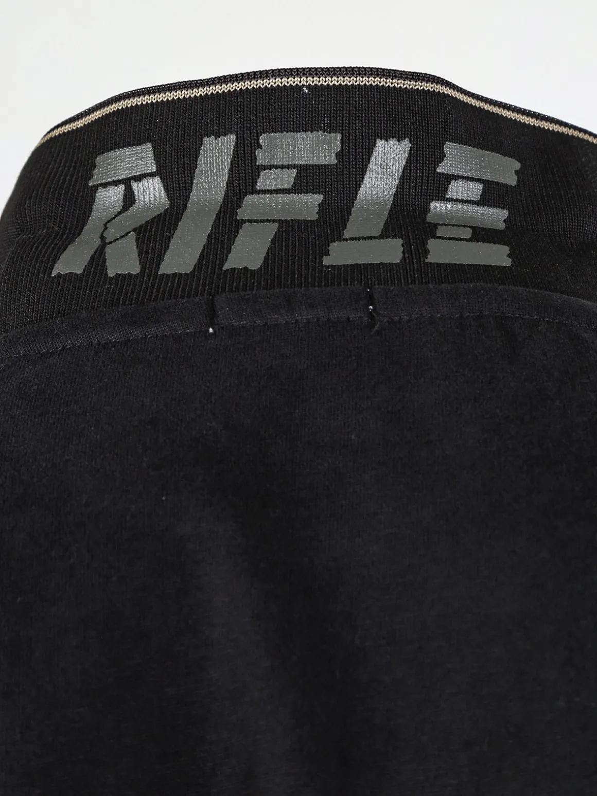 Rifle Polo uomo a maniche lunghe in cotone - nero