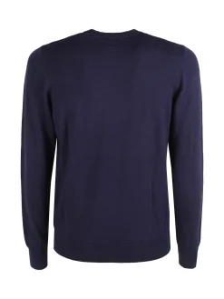 Rifle Pullover girocollo da uomo in maglia misto lana - blu scuro