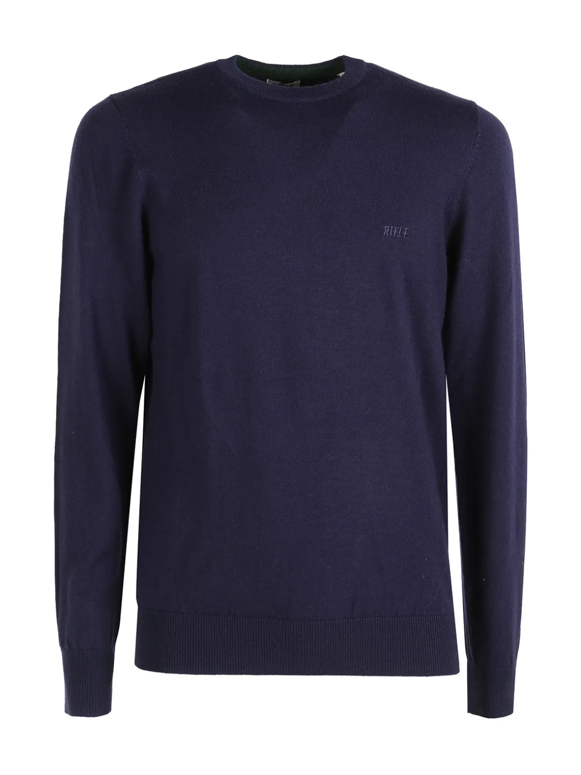 Rifle Pullover girocollo da uomo in maglia misto lana - blu scuro