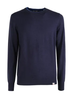 Rifle Pullover girocollo in maglia da uomo misto lana - blu scuro