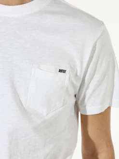 Rifle T-shirt da uomo in cotone con taschino - bianco