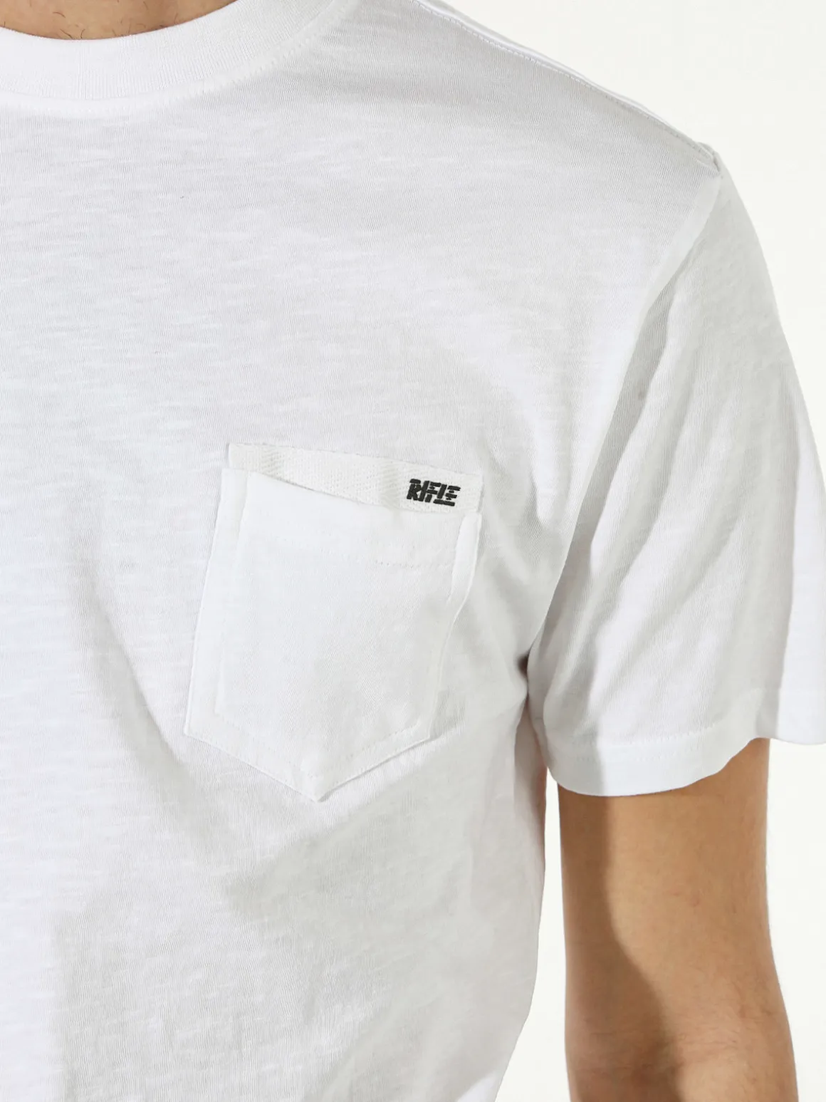 Rifle T-shirt da uomo in cotone con taschino - bianco