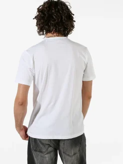 Rifle T-shirt da uomo in cotone con taschino in jeans - bianco