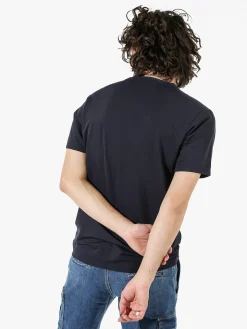 Rifle T-shirt girocollo da uomo in tessuto tecnico - blu scuro