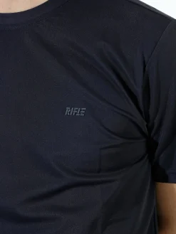 Rifle T-shirt girocollo da uomo in tessuto tecnico - blu scuro